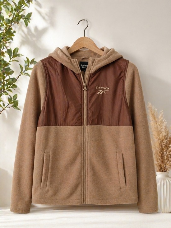 Reebok Jackets & Blazers - Reebok Brown Tan Hooded Performance Jacket